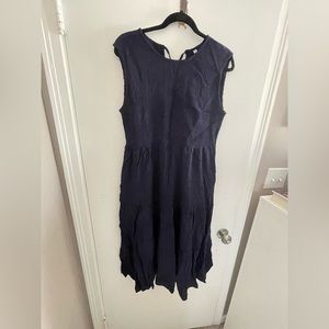 NWOT smocked navy tiered dress XL